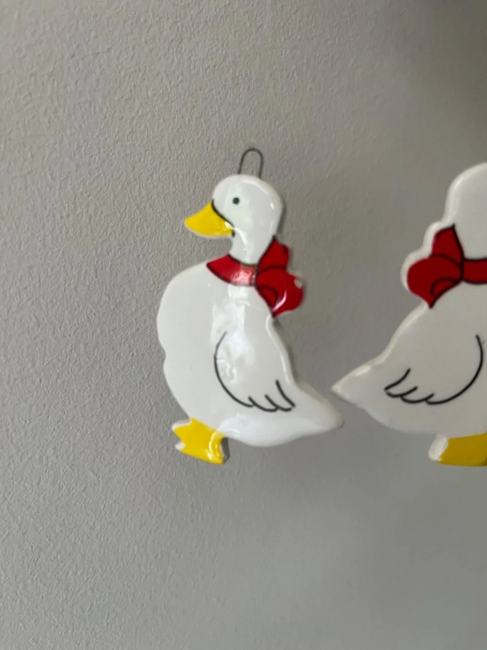 Vintage Hand-Painted Ceramic Duck Hanging Mobile – Whimsical Nursery/Home Decor